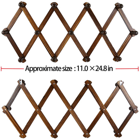 AMAPON wooden coat rack holds hats, coats, and towels neatly.