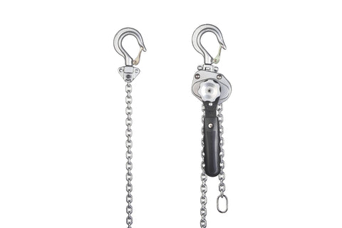 Amarite hoist showing 360° rotating hook for flexible load positioning.