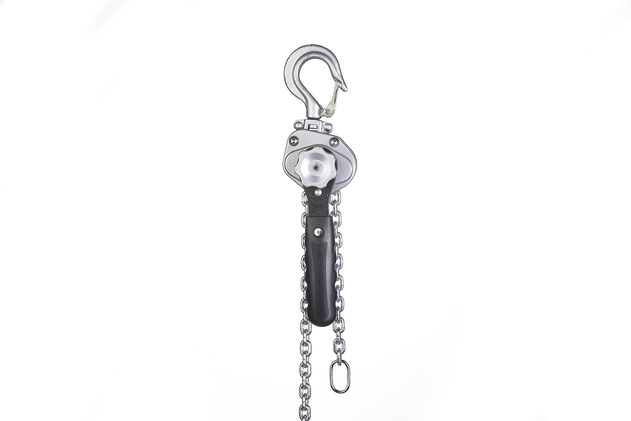 Amarite hoist with aluminum body for lightweight portability in field tasks.