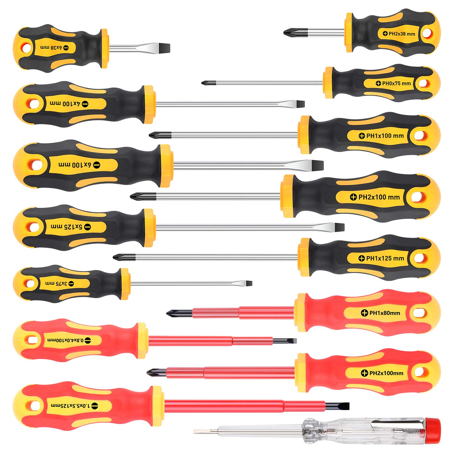 Amartisan 15-piece magnetic screwdrivers set with carry case for easy storage and transport.