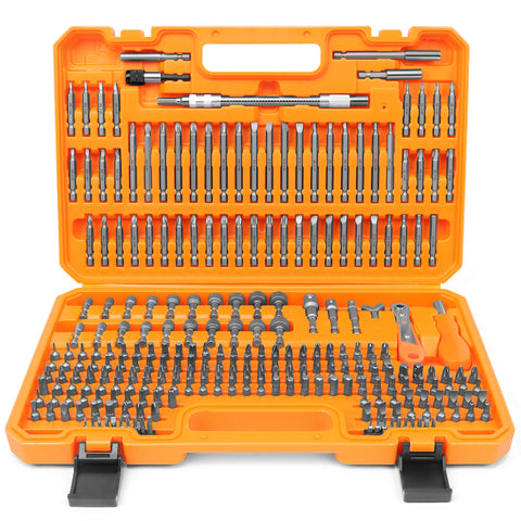 Amartisan 258-piece set in orange case for organized DIY screwdriving tasks