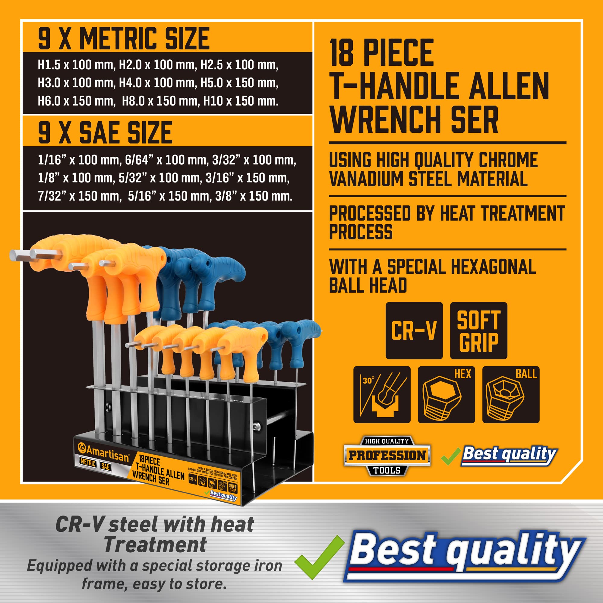 Amartisan automotive and motorcycle repairs made easier with this versatile hex set.
