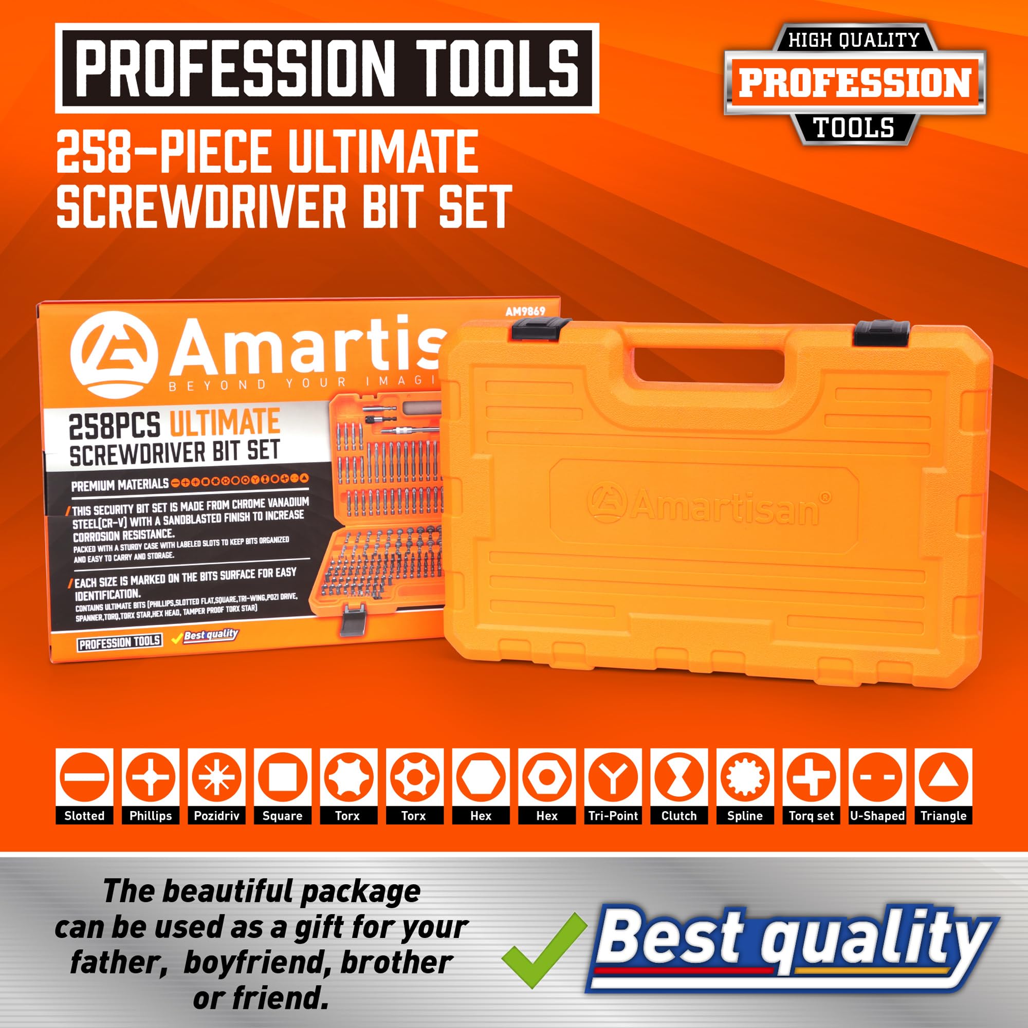 Amartisan chrome vanadium steel driver bits offer durability for everyday repairs