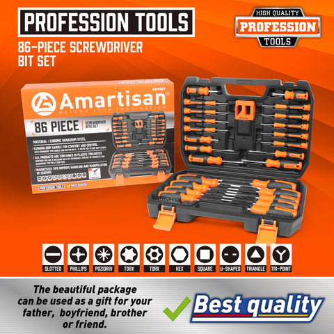 Amartisan conventional screwdrivers collection for electronics and furniture tasks