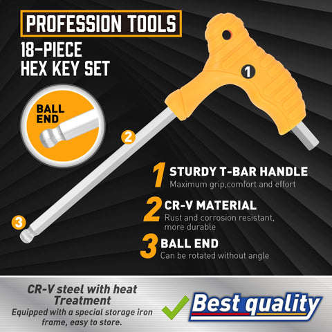 Amartisan long-arm ball-end hex wrenches for hard-to-reach bolts.