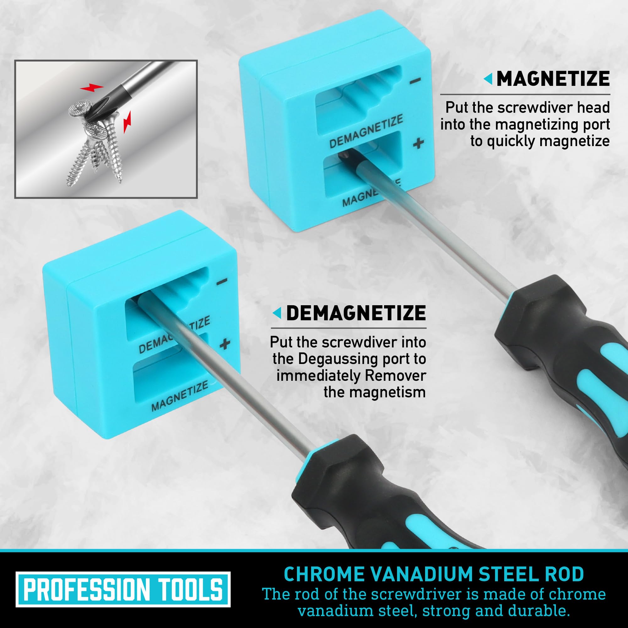 Amartisan magnetic bit holder keeps bits ready at hand.