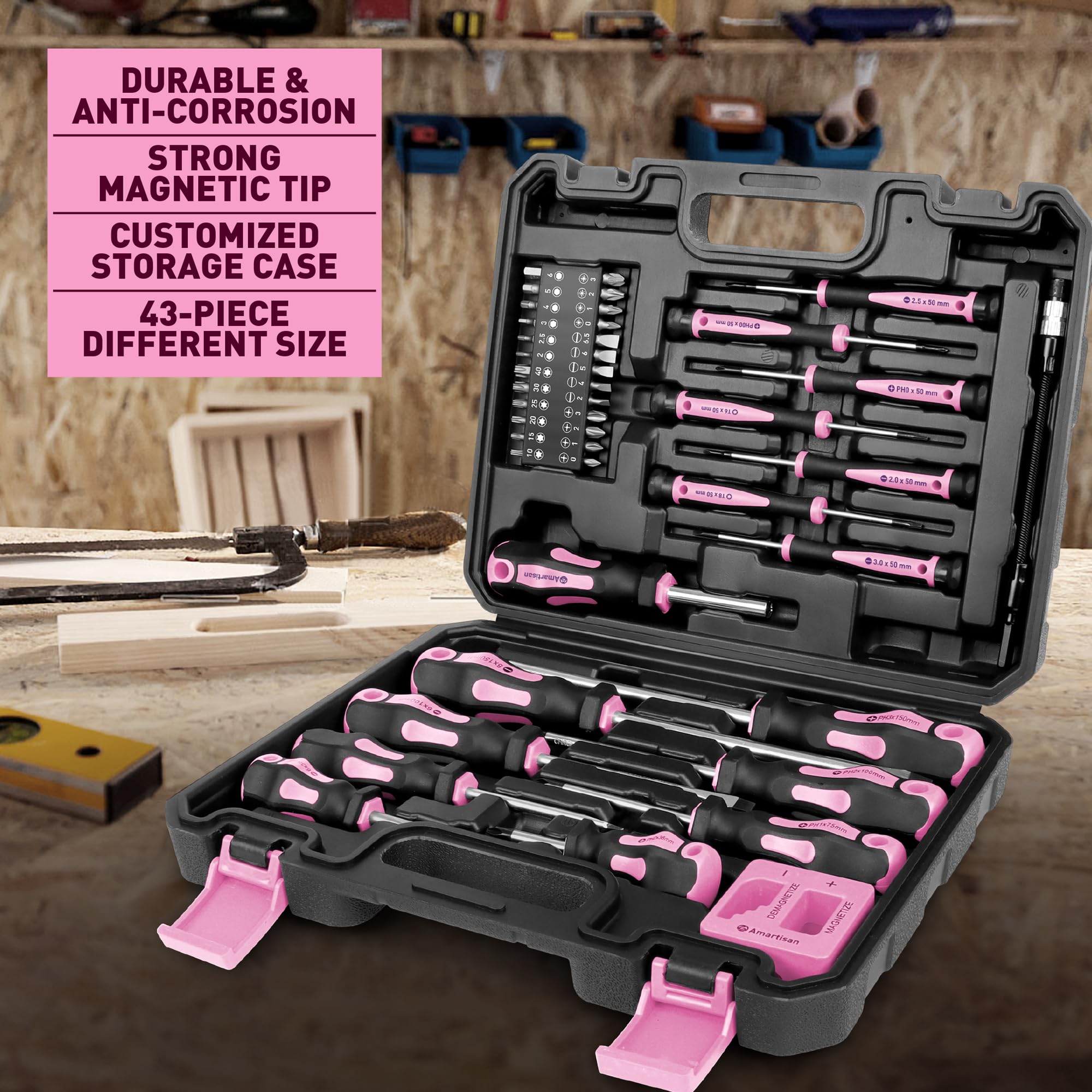 Amartisan precision screwdrivers with 360-degree rotation for delicate tasks.