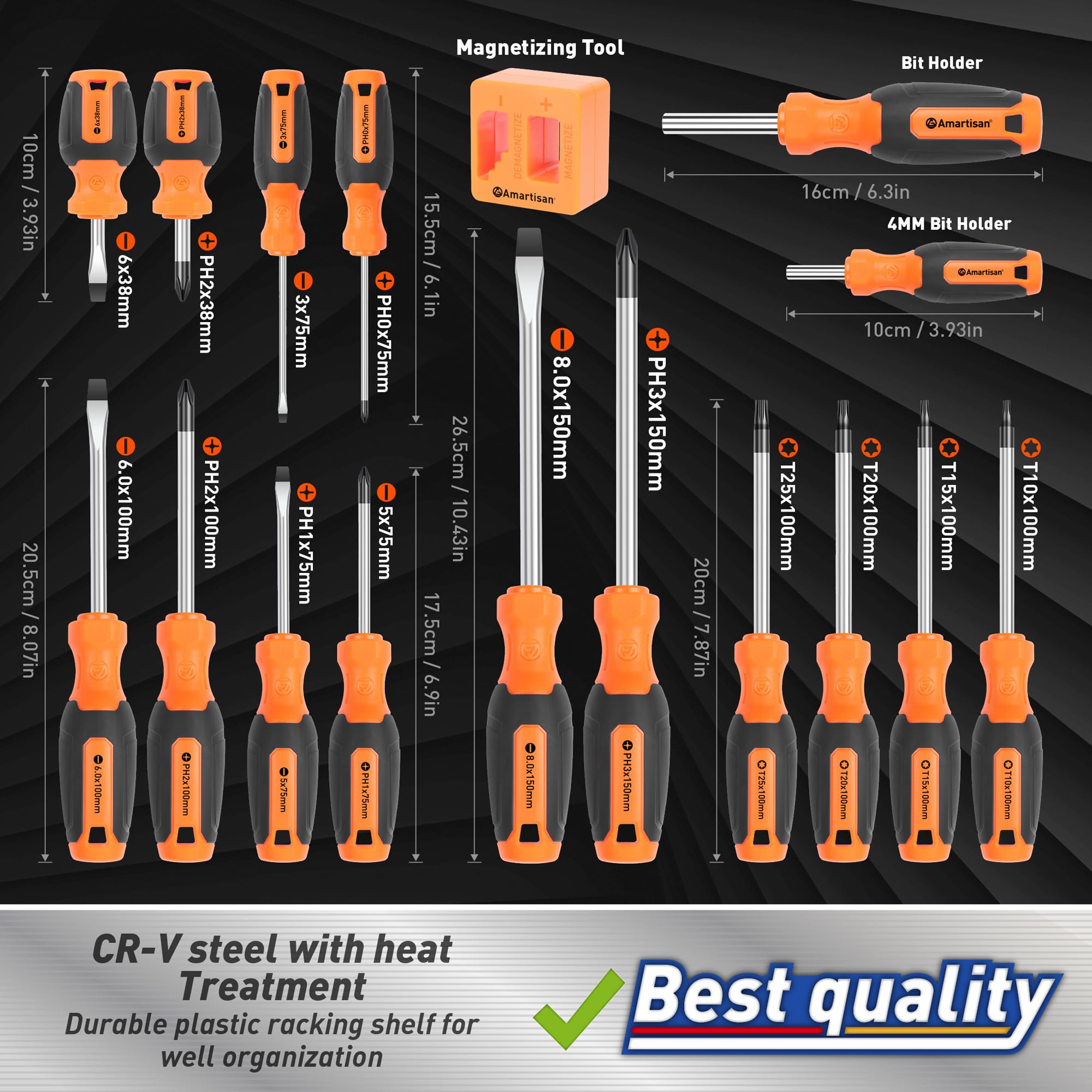 Amartisan precision screwdrivers ideal for small screws in watches and electronics