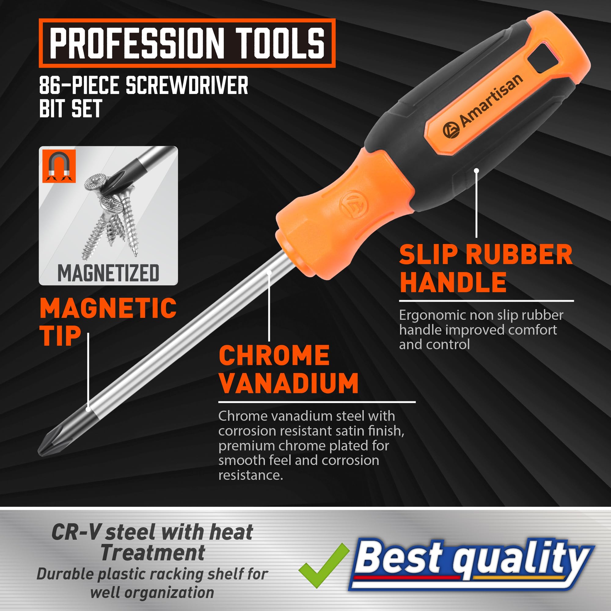Amartisan Torx screwdrivers with solid grip for secure fastenings