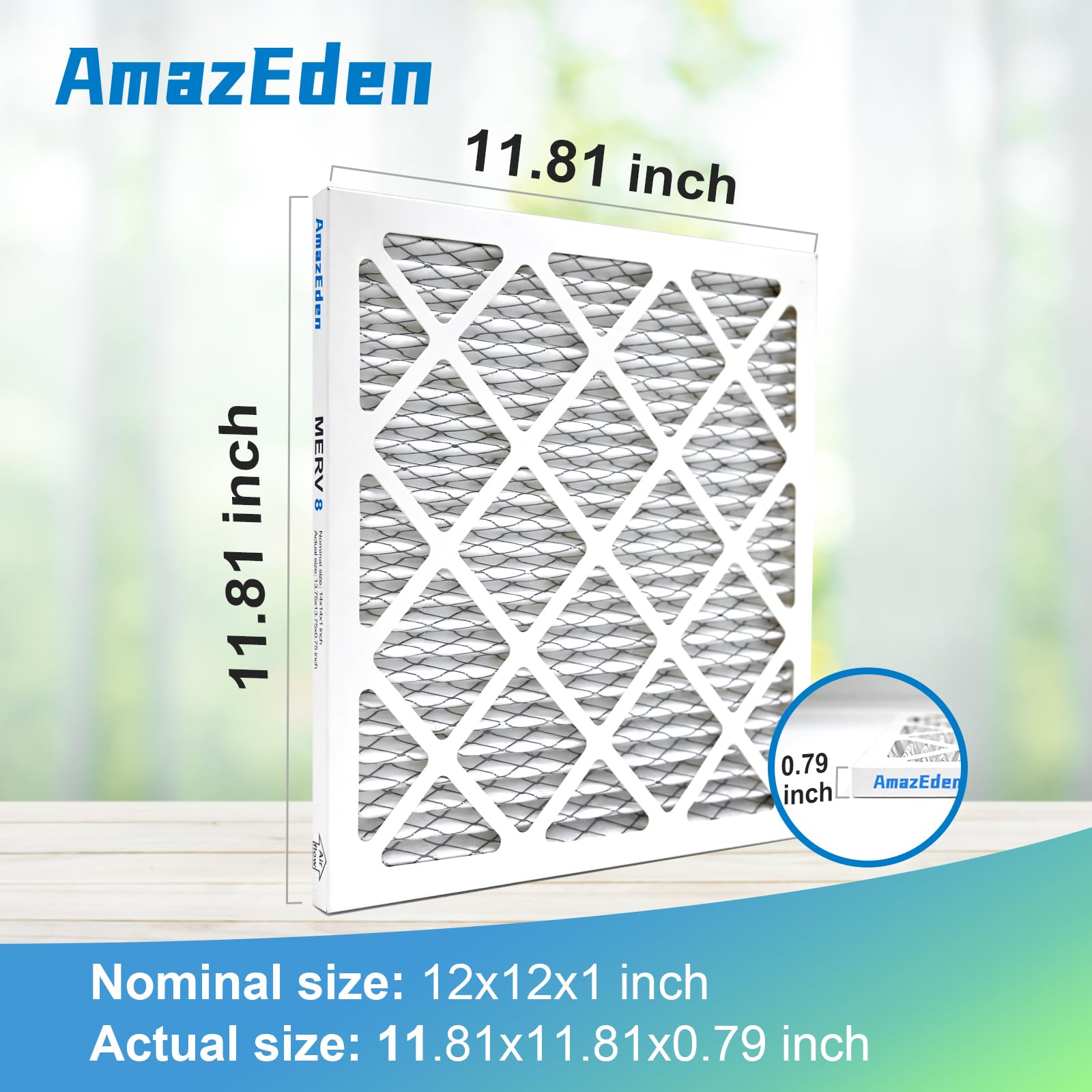 A close-up of durable cardboard and wire mesh on AmazEden filter for stable airflow.