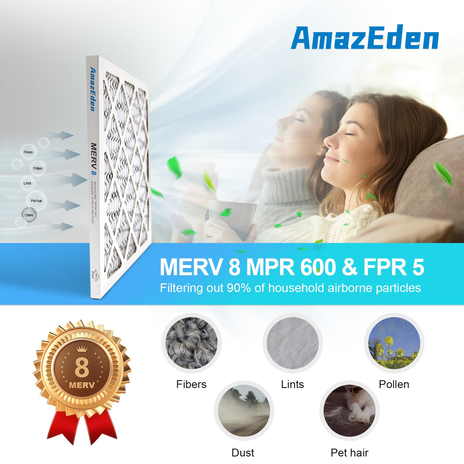 AmazEden pleated media close-up showing high-efficiency filtration.