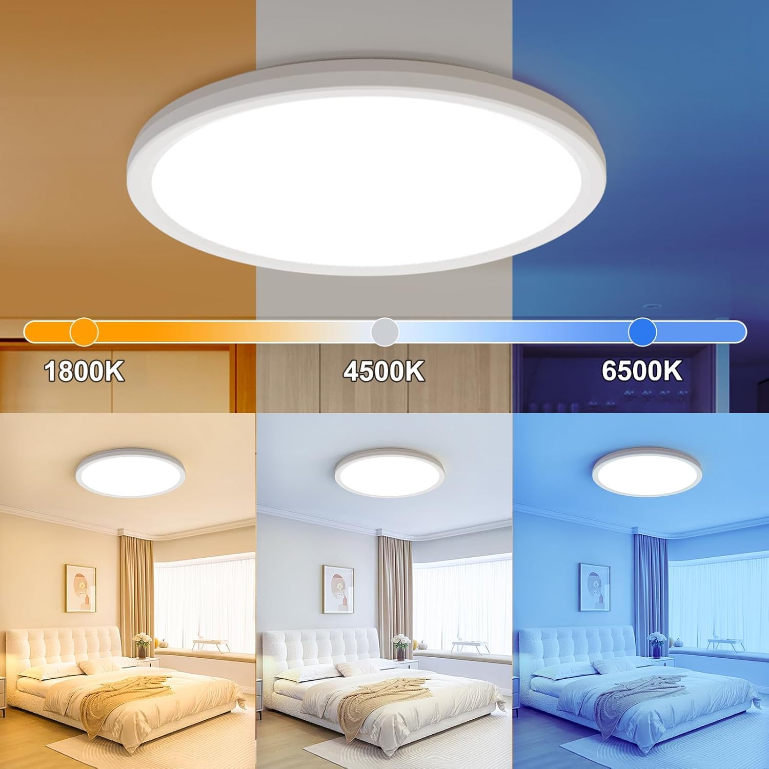 AmazeFan 24W 2400LM ceiling light delivering bright, even illumination for any room.