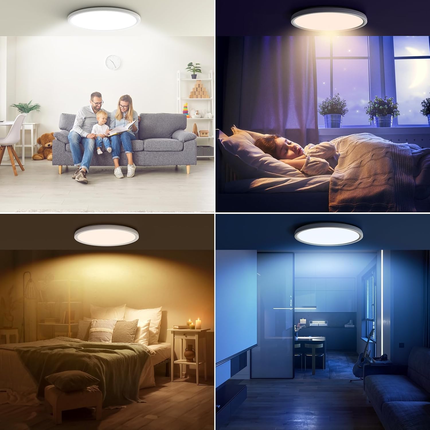 AmazeFan ABS durable 12x1 inch ceiling light with a slim, sturdy profile.