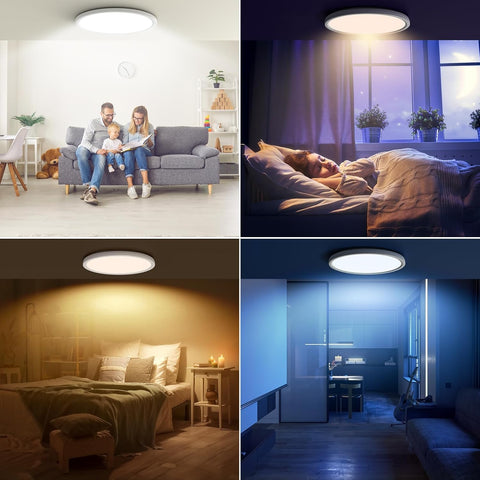 AmazeFan ABS durable 12x1 inch ceiling light with a slim, sturdy profile.