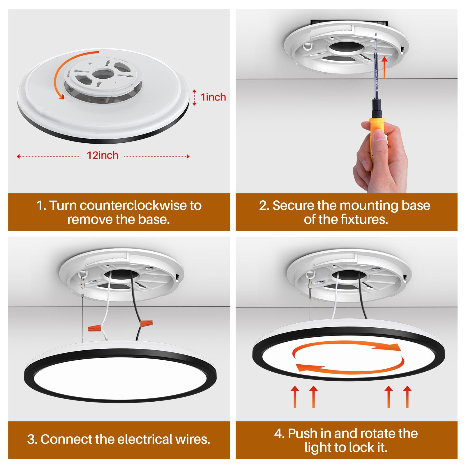 AmazeFan round ceiling light suitable for bedrooms, kitchens, and living areas.