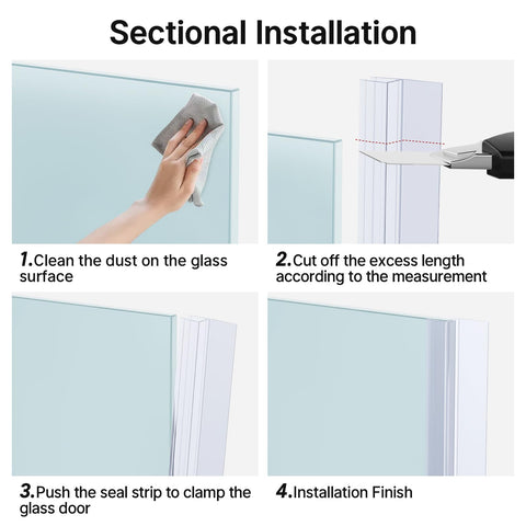 AmazerBath includes two 78-inch seals for 3/8 inch glass compatibility