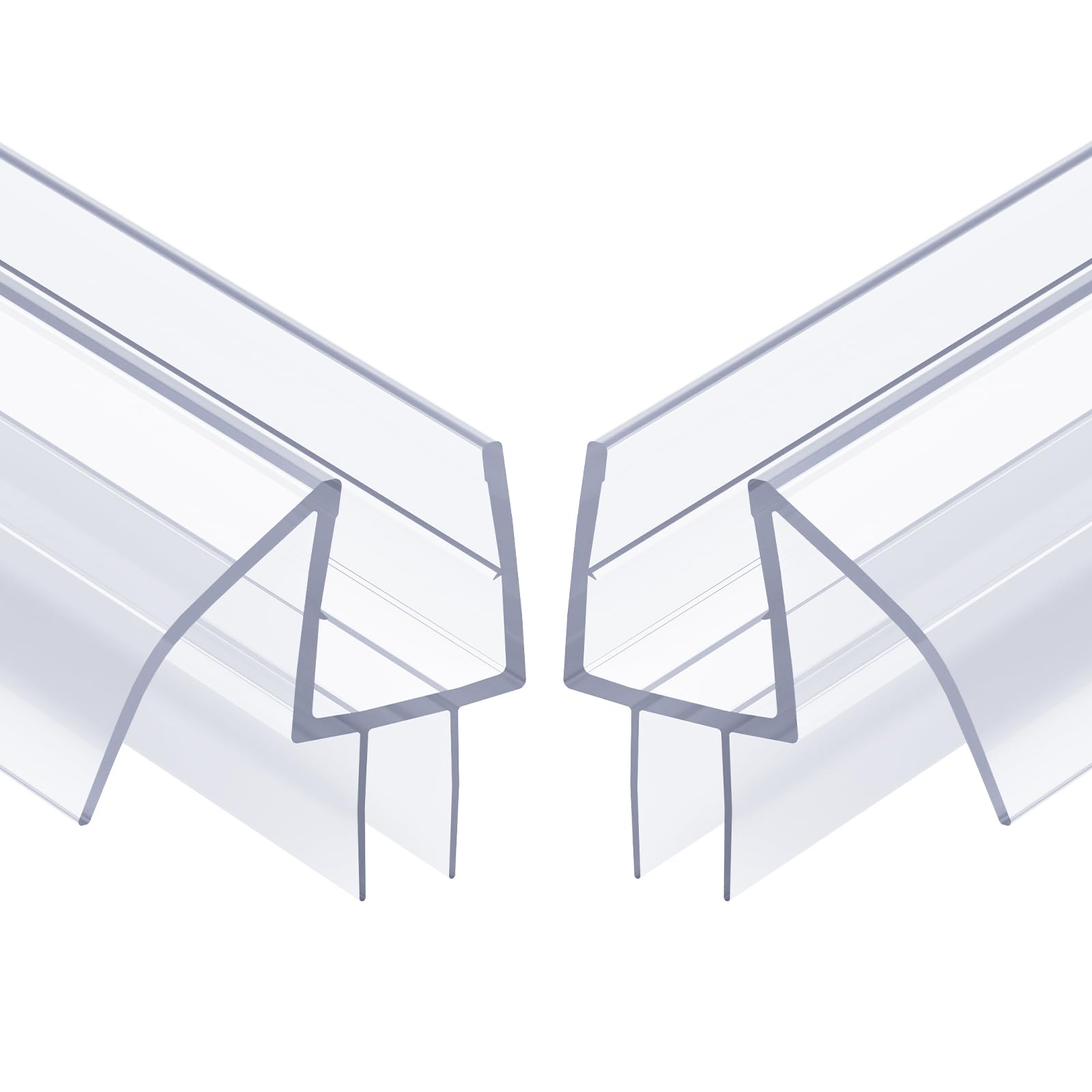 AmazerBath frameless door bottom seal pack 2 in clear, designed for 3/8 inch glass.