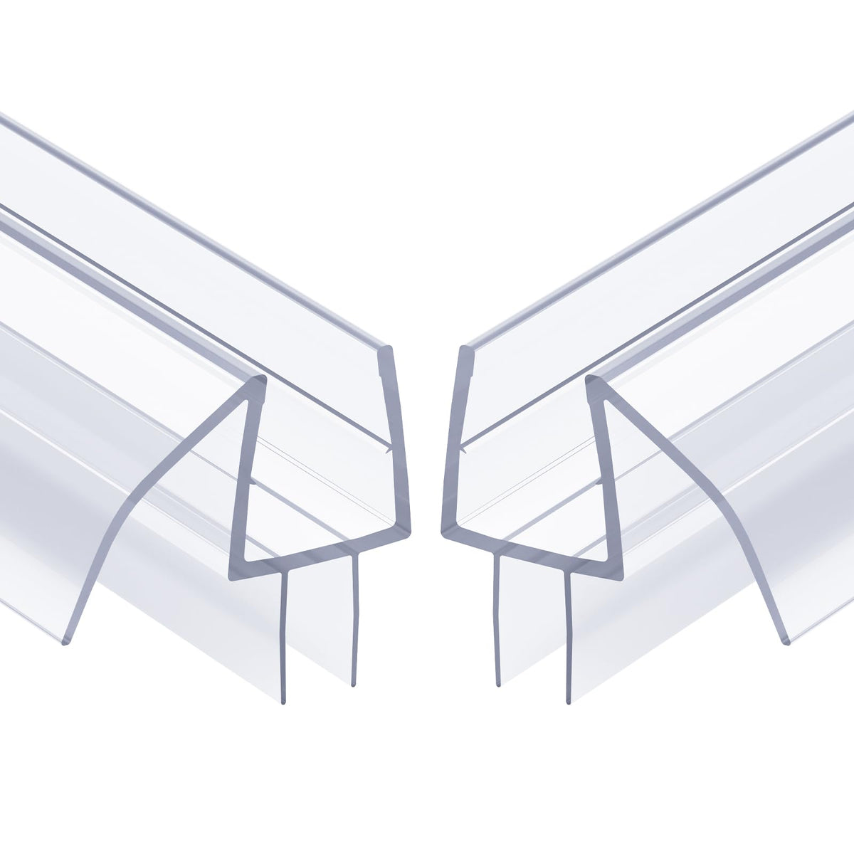 AmazerBath frameless door bottom seal pack 2 in clear, designed for 3/8 inch glass.