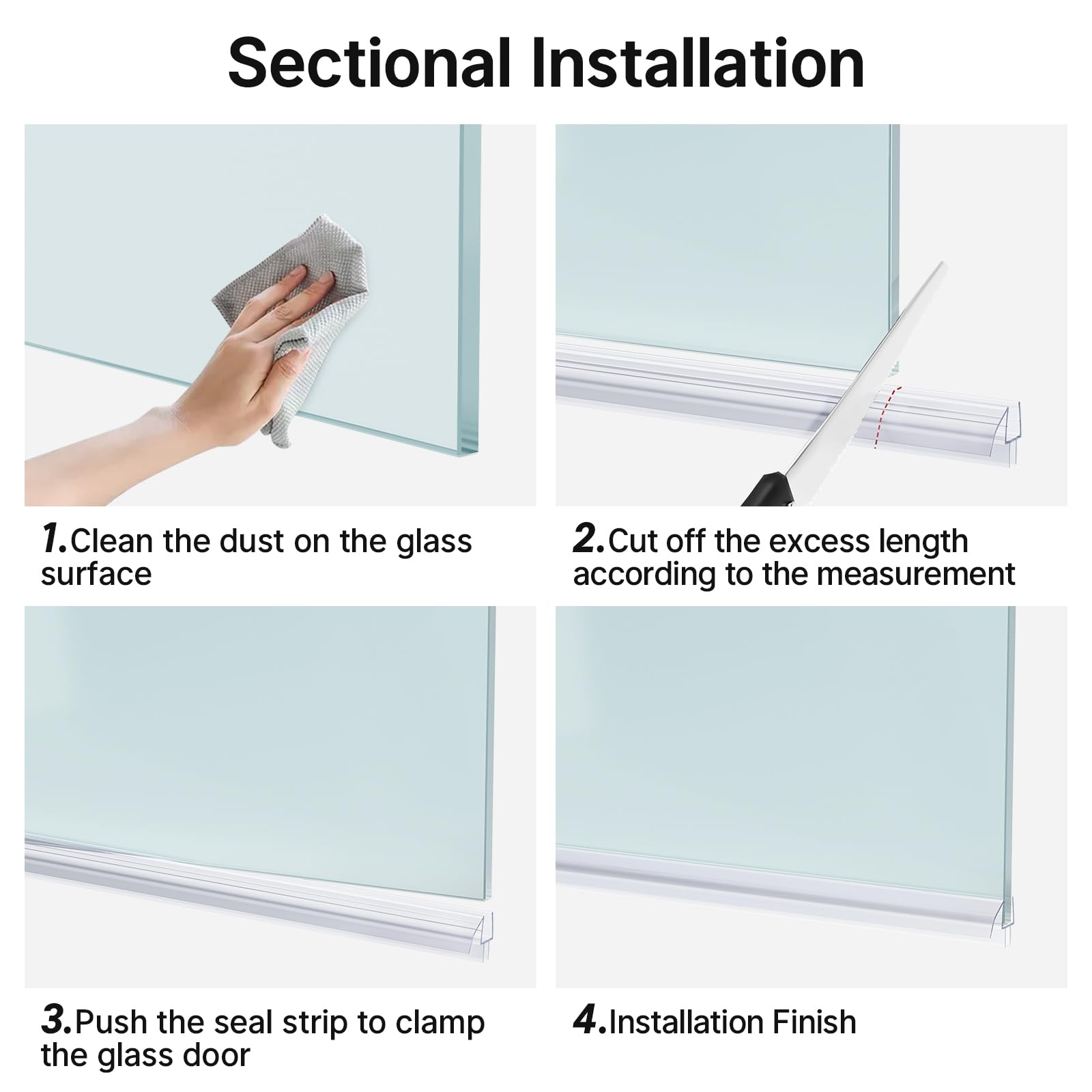 AmazerBath 2-piece set fits 3/8 inch glass with simple clamp-on installation.