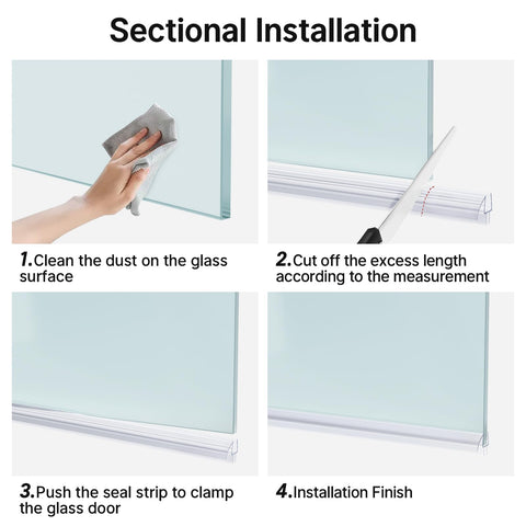 AmazerBath 2-piece set fits 3/8 inch glass with simple clamp-on installation.