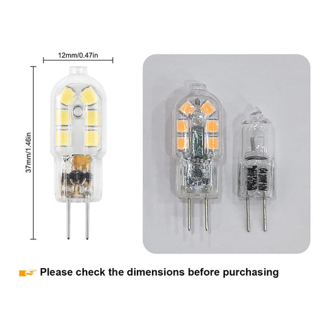 Amazing power G4 LED bulb dimension comparison to verify size