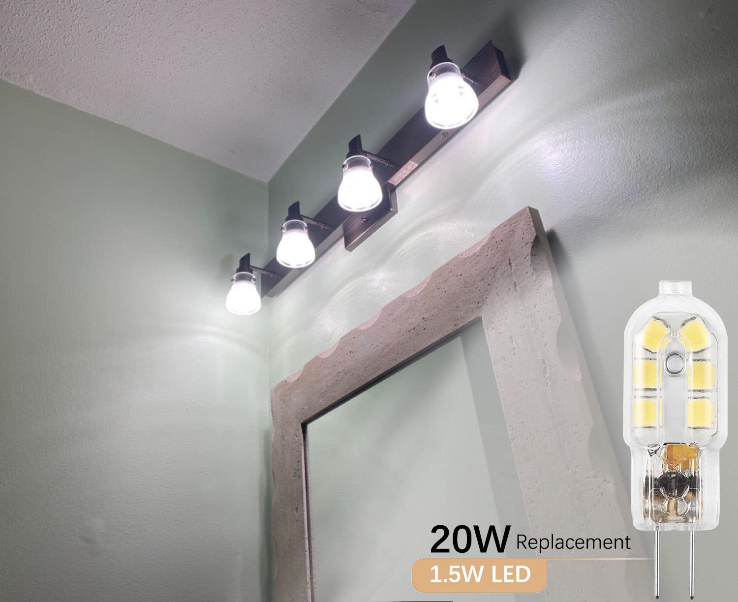 Amazing power G4 LED bulb installation in cabinet for under-cabinet lighting
