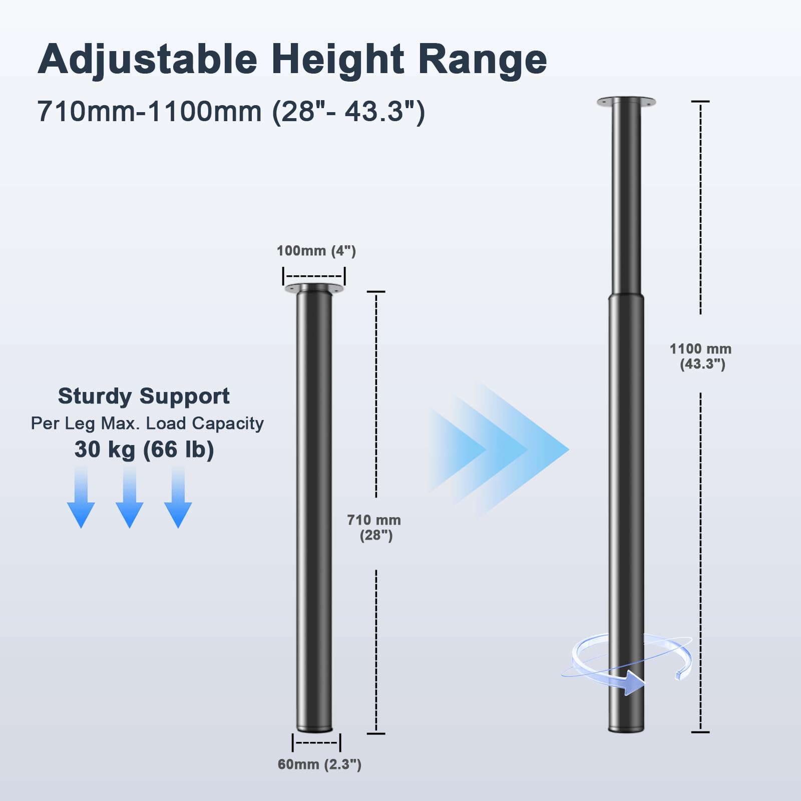 Amazing Tour rust-proof finish on leg for durable use