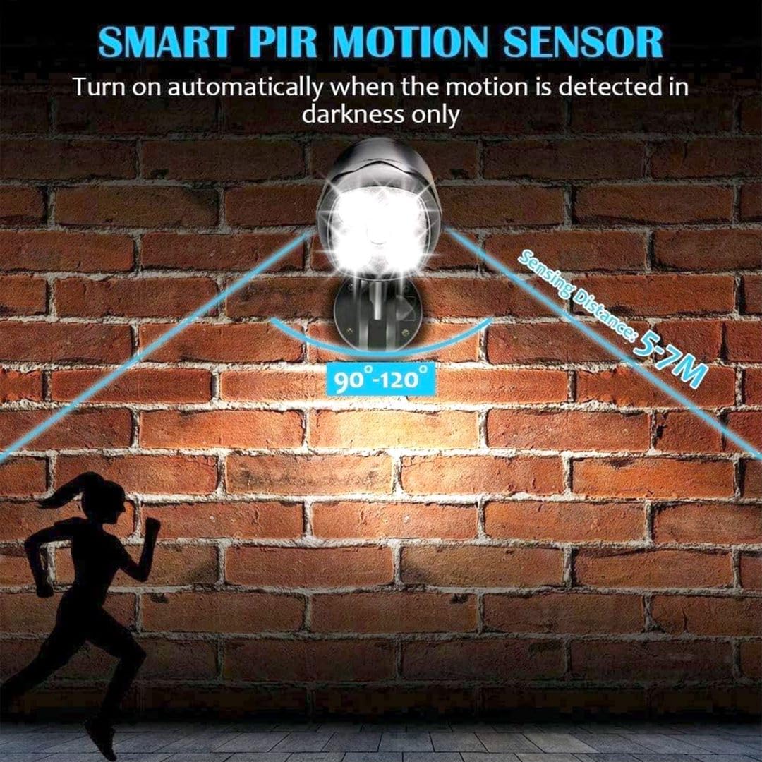Ambaret 800lm security spotlight with motion sensor brightens drive and garage