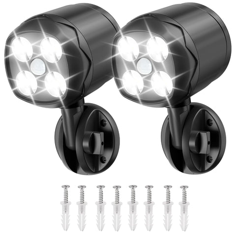 Ambaret battery-powered motion outdoor light illuminating the porch for safer nightly entry