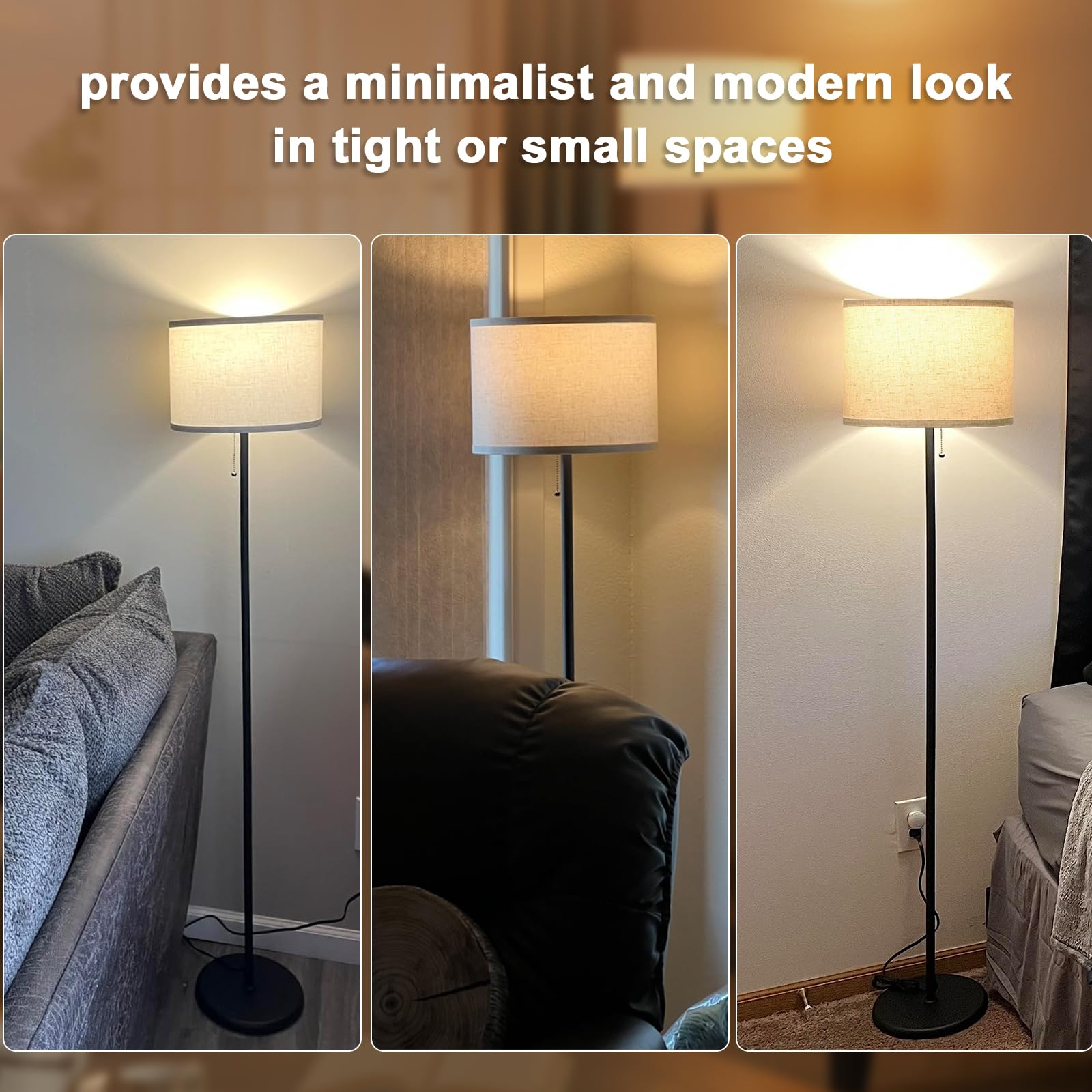 Ambimall 60-inch tall lamp illuminating large living spaces