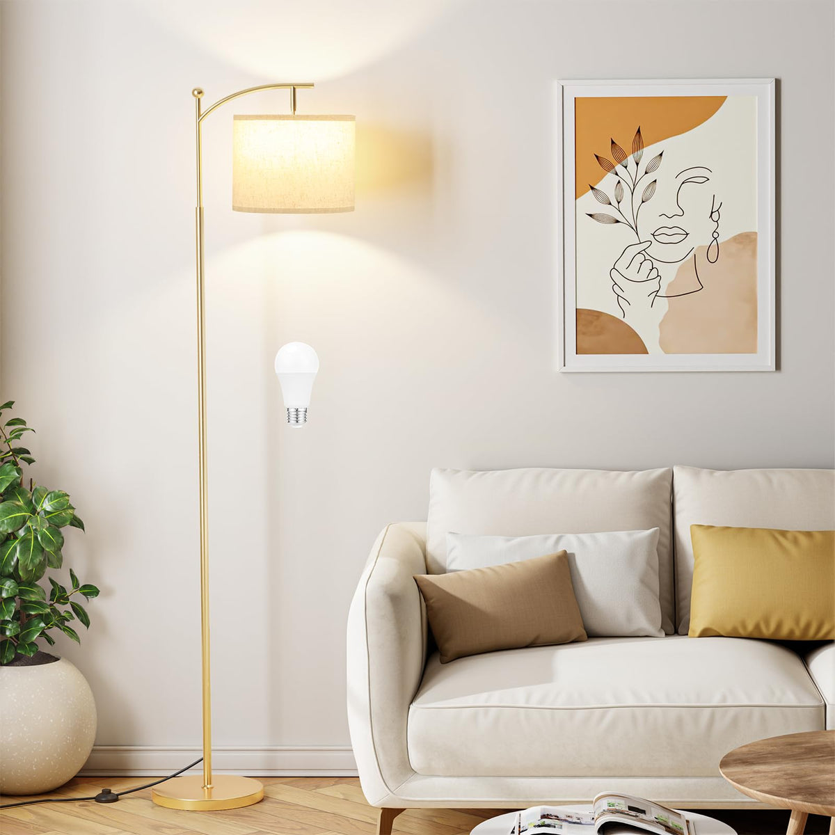 Ambimall 60inch floor lamp base highlight sturdy construction for durable living room lighting