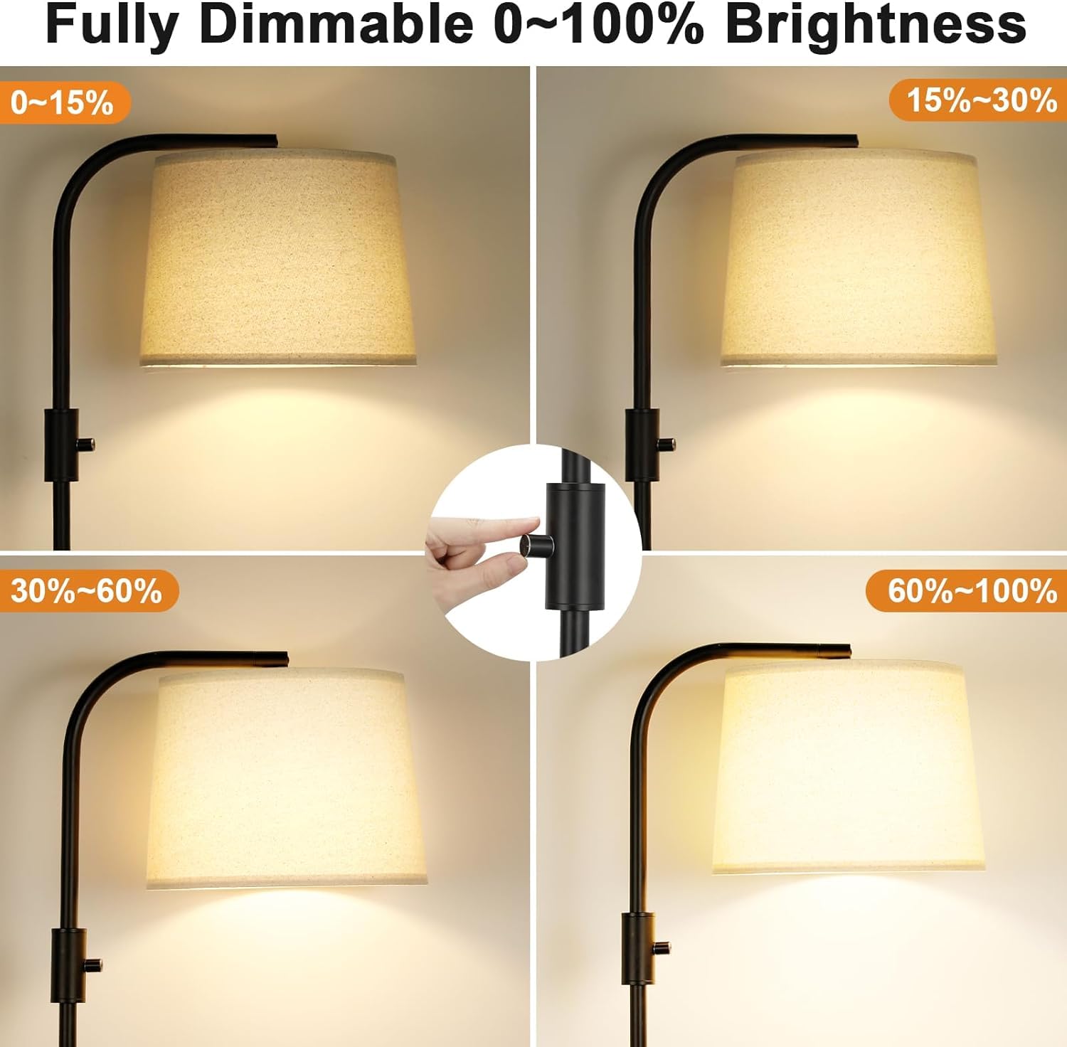 Ambimall 63.4-inch tall lamp with stable base for steady illumination