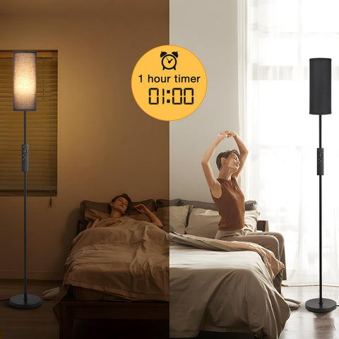 Ambimall floor lamp illustrating adjustable color temperature for mood lighting