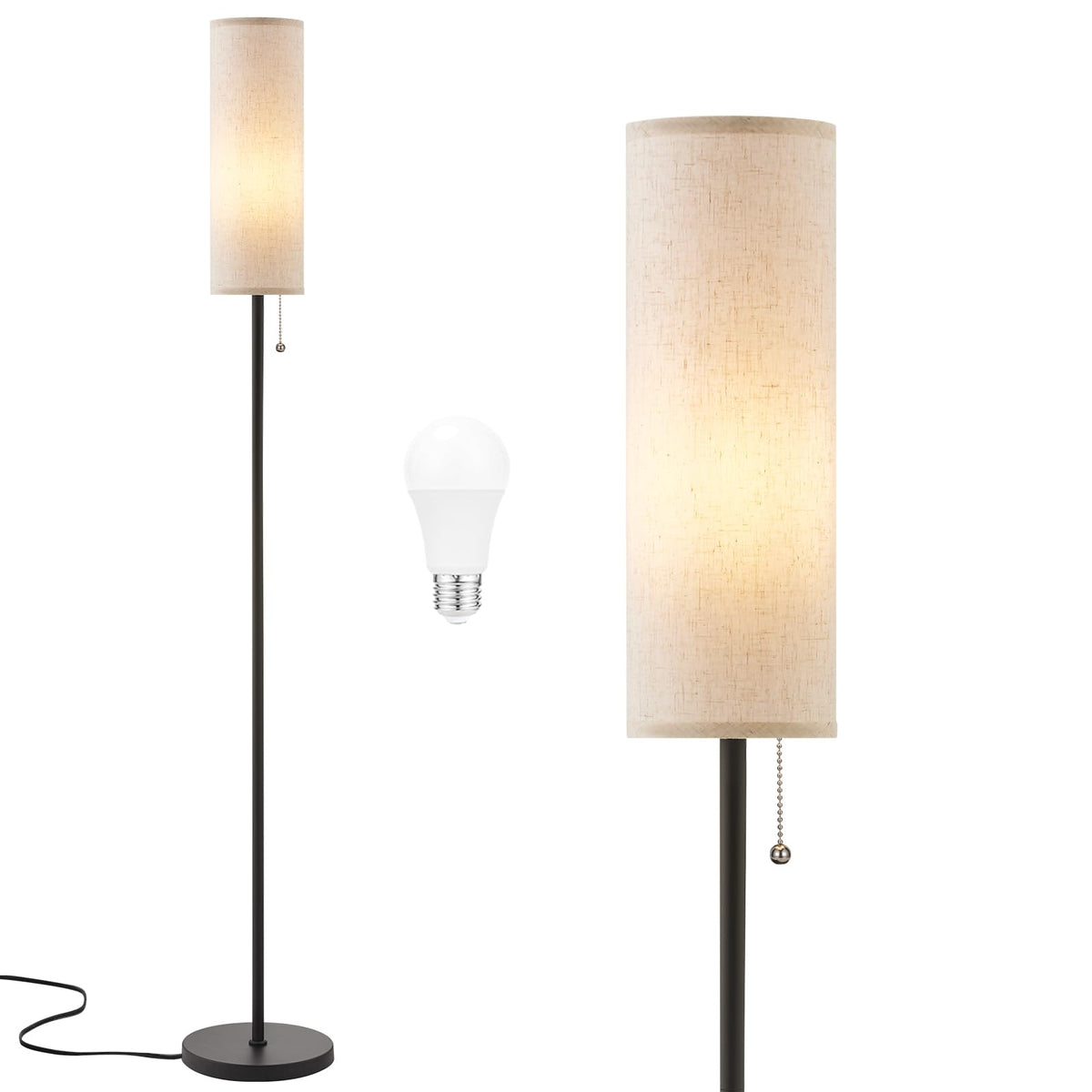 Ambimall 64'' floor lamp base offers stable, modern living room lighting.