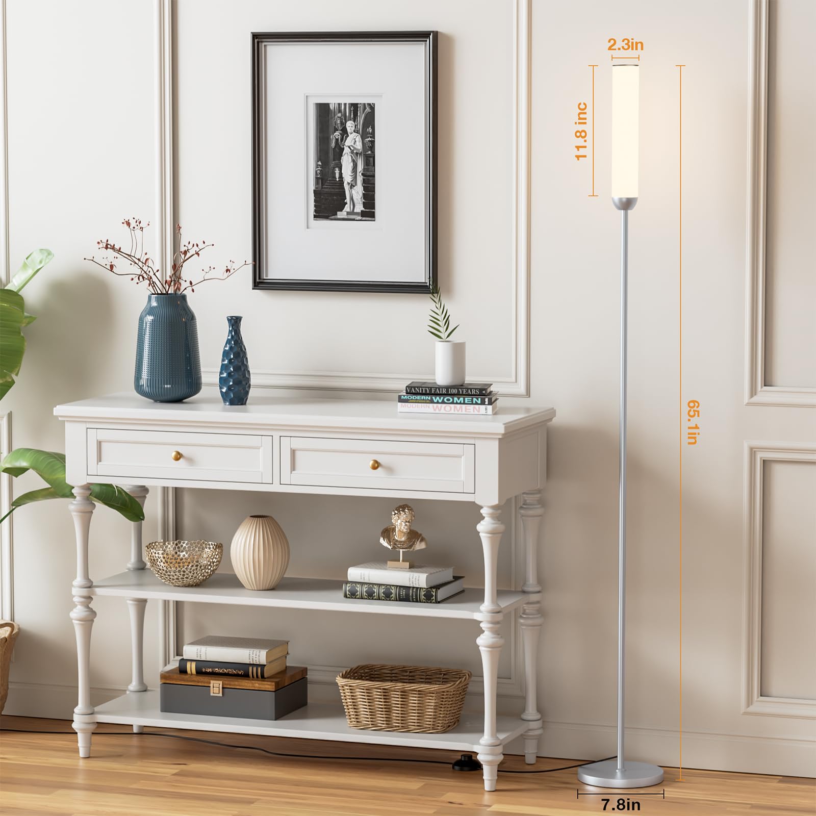 Ambimall 65-inch standing lamp providing wide room illumination for living spaces.