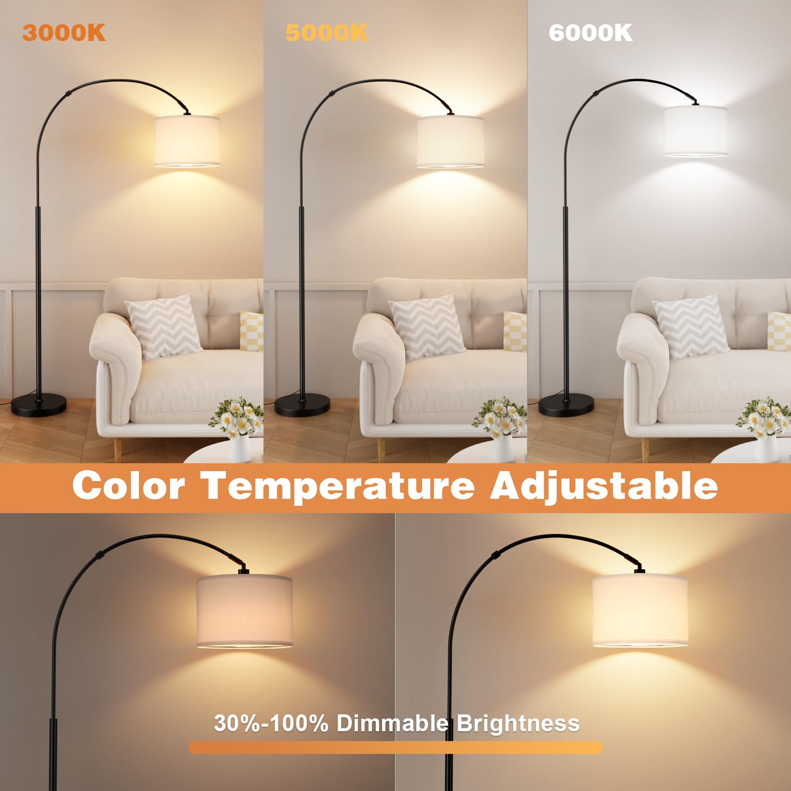 Ambimall 70-inch arc lamp blends mid-century style with modern illumination.