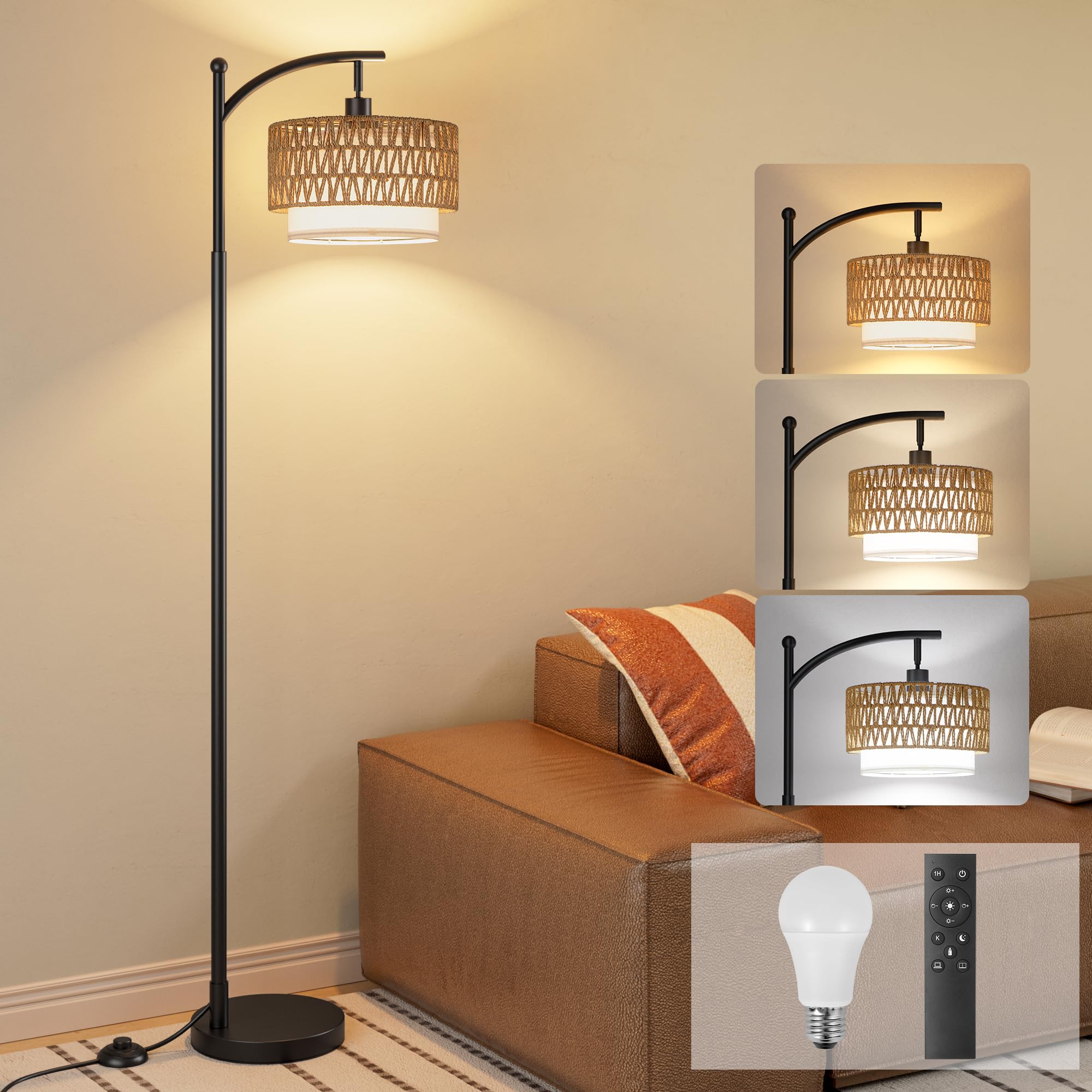 Ambimall Arc floor lamp with arched frame for stylish living rooms