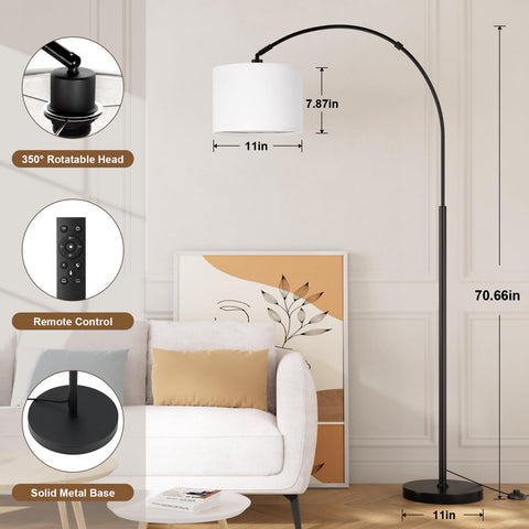 Ambimall arc lamp color temperature options for mood and tasks.