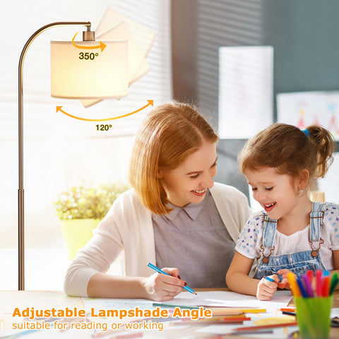Ambimall Arc lamp in a living room creating cozy, versatile ambience.