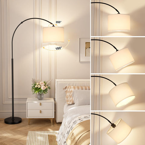 Ambimall arc floor lamp suits a contemporary living room design.