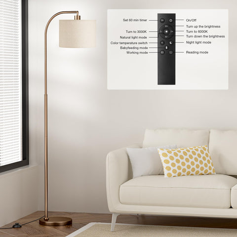 Ambimall Arc lamp with magnetic remote attached for quick access.