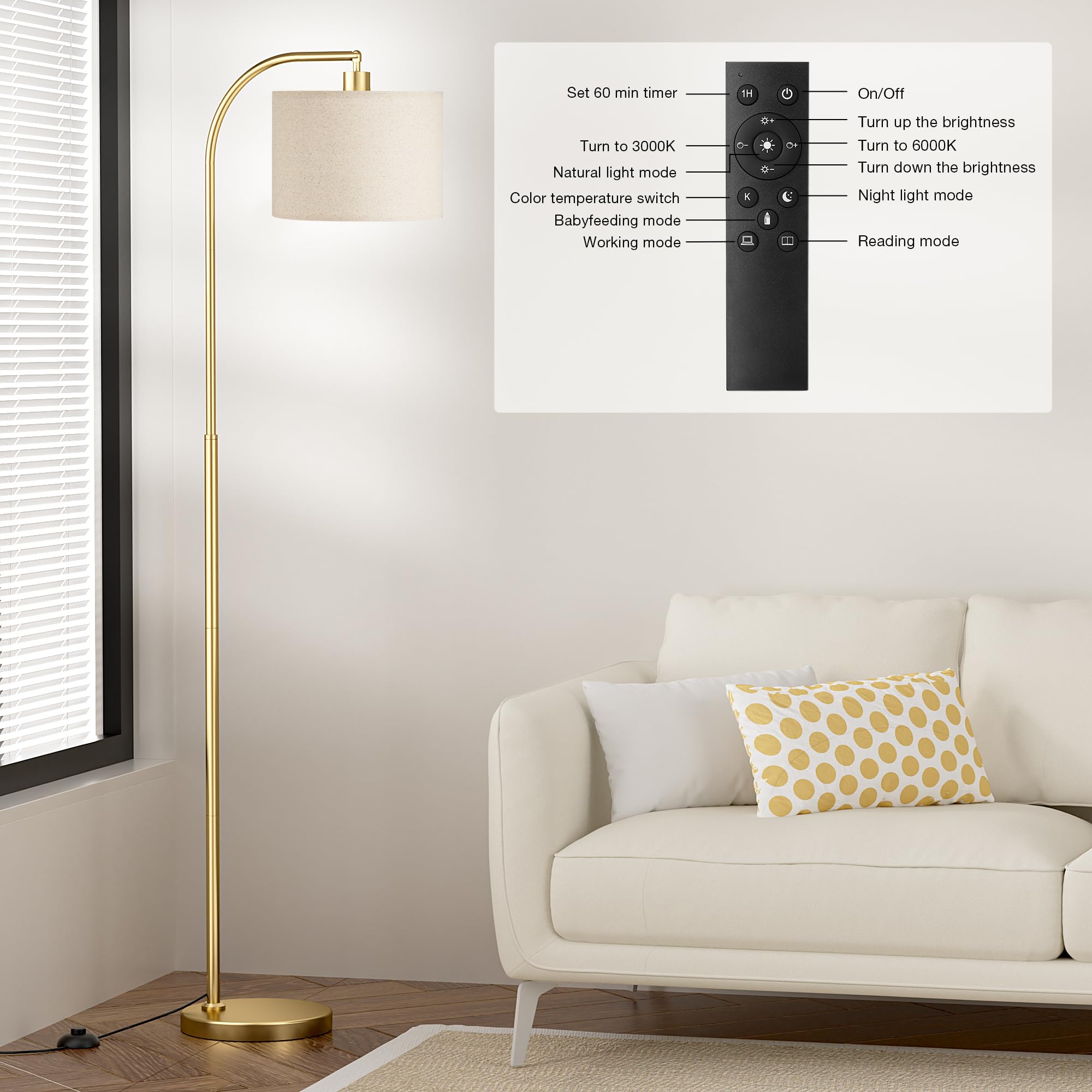 Ambimall Arc lamp rotating head provides flexible angles.