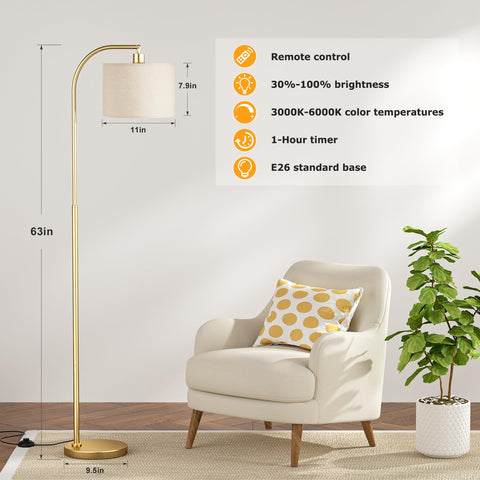 Ambimall Arc lamp stepless dimming for customizable brightness.