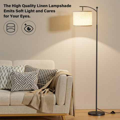 Ambimall beige shade with black pole fits diverse decor styles.