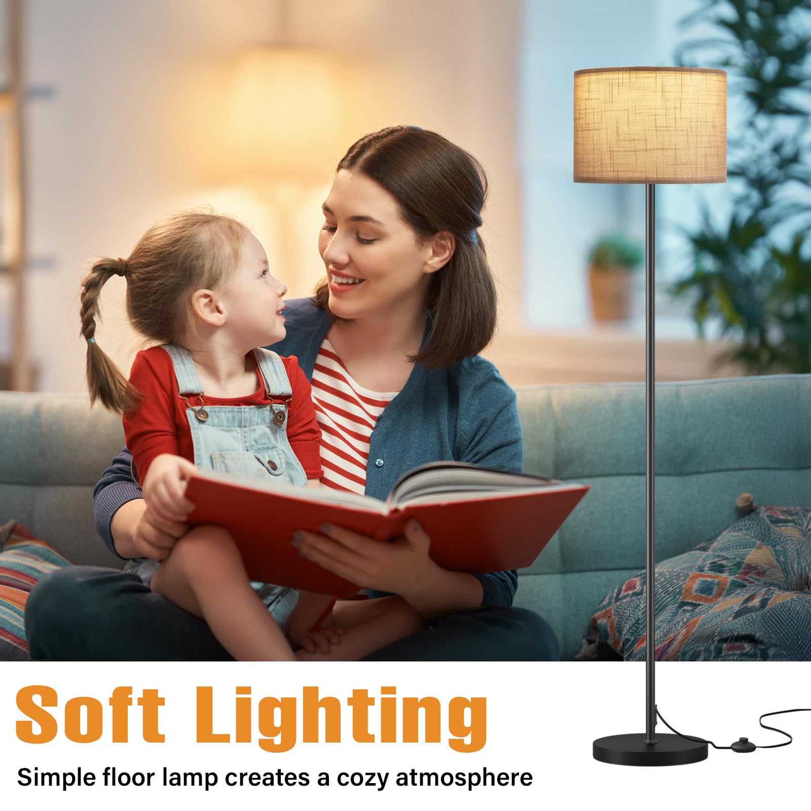 Ambimall lamp compatible with E26 bulbs for customizable ambiance.