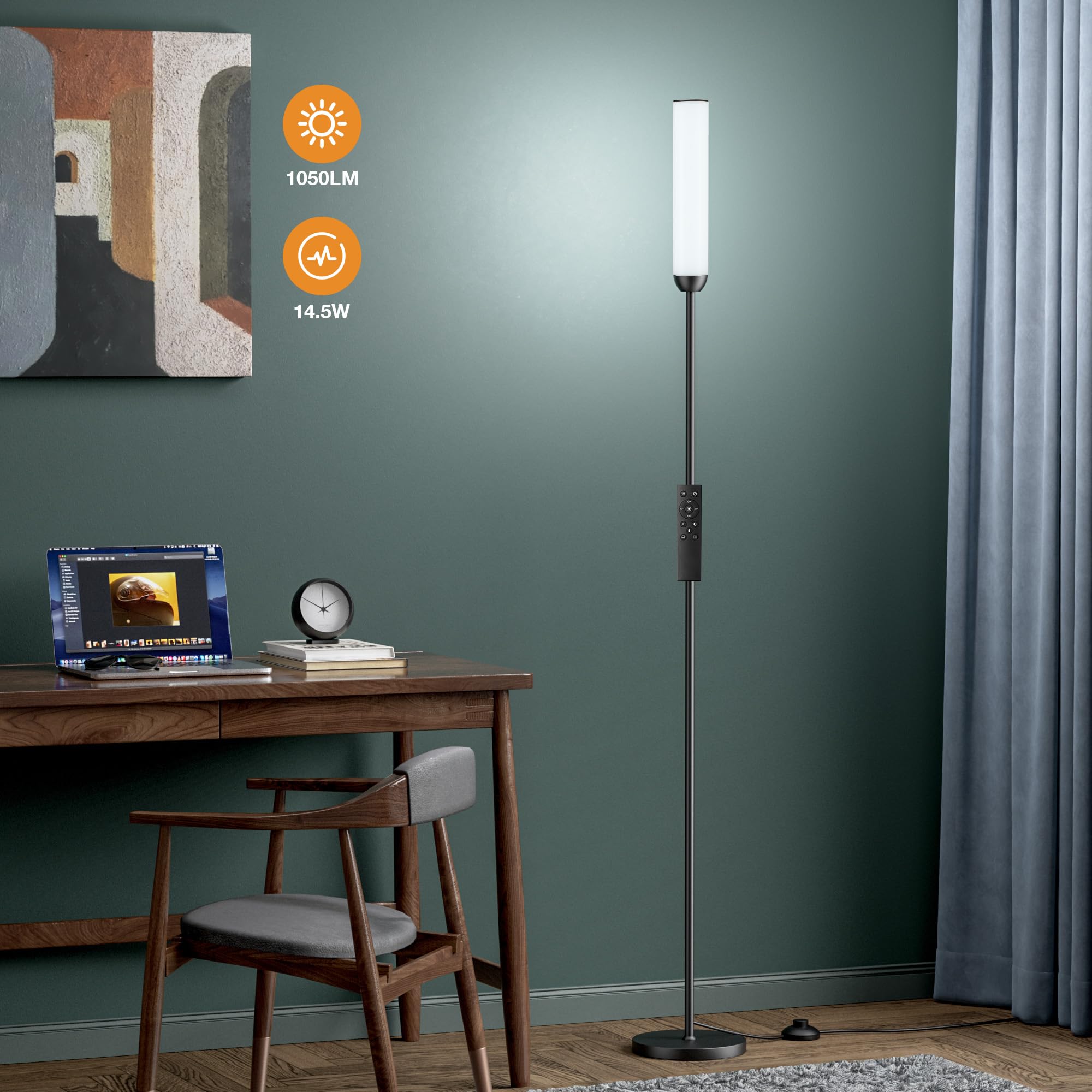 Ambimall easy-assemble floor lamp fits small spaces.