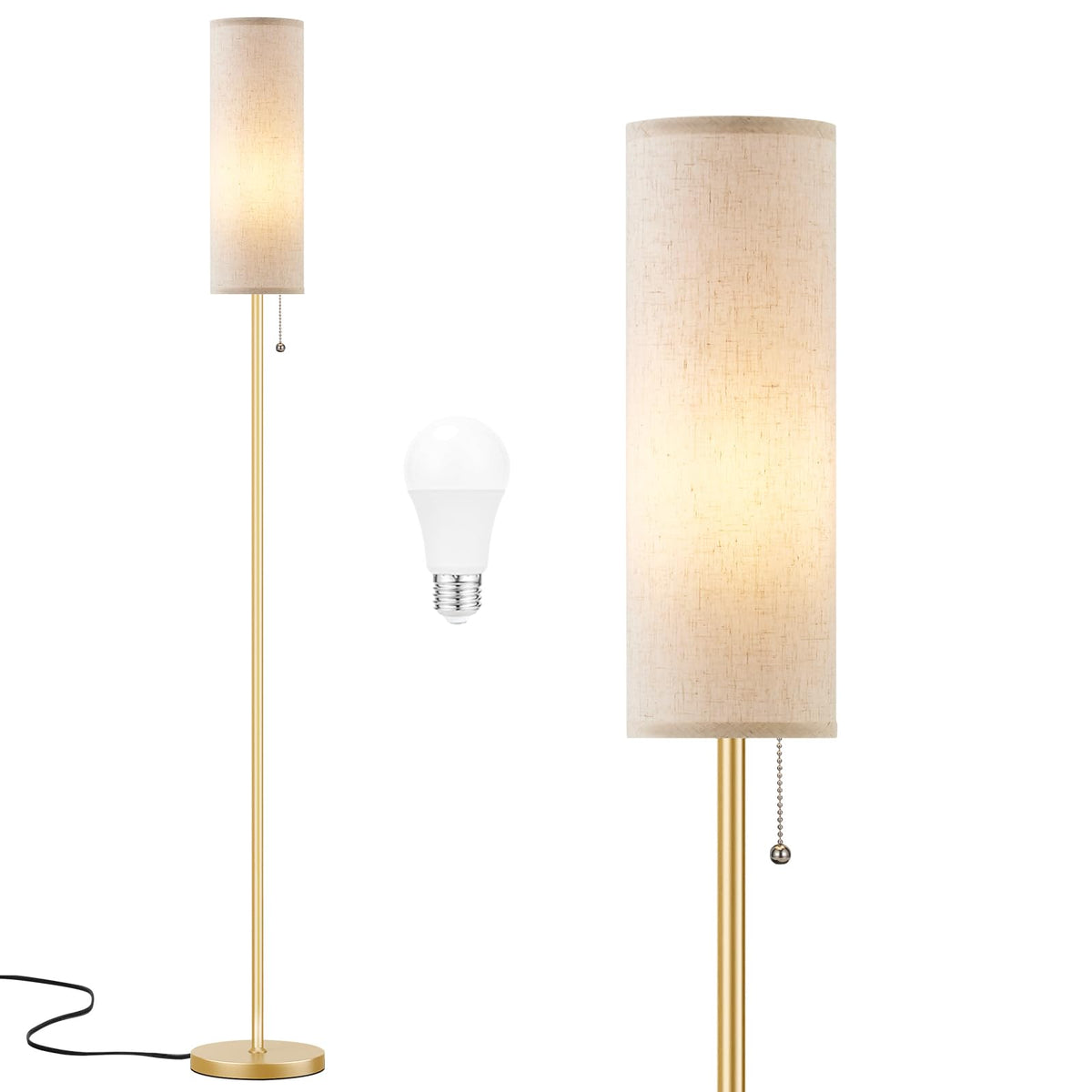 Ambimall floor lamp base and gold pole for contemporary living spaces