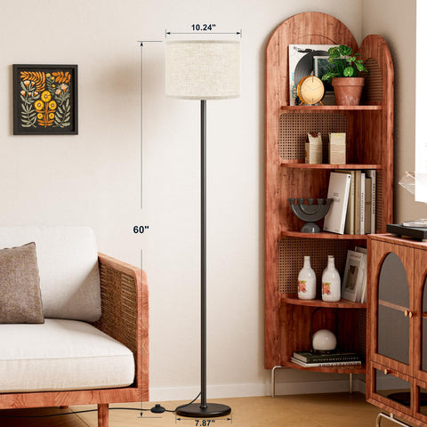 Ambimall floor lamp base with black pole in living room scene