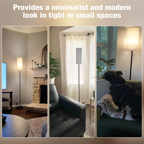 Ambimall bedroom floor lamp adds space-saving illumination for bedtime routines.