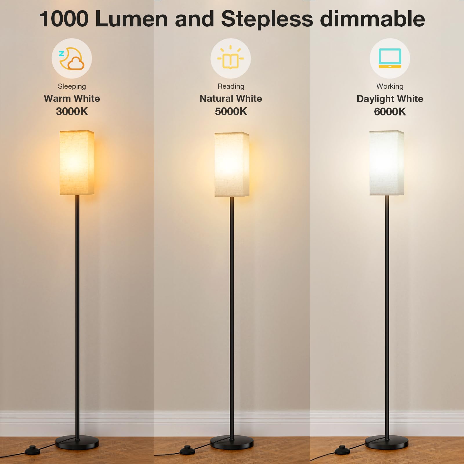 Ambimall beige lampshade creates soft, inviting ambience for living spaces
